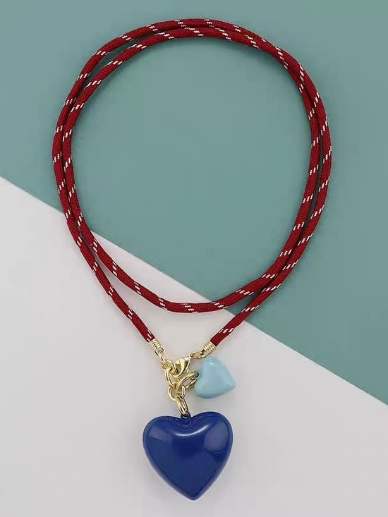 Roxanne Assoulin Jewelry - Roxanne Assoulin The Happy Cord Charm Necklace Red Blue